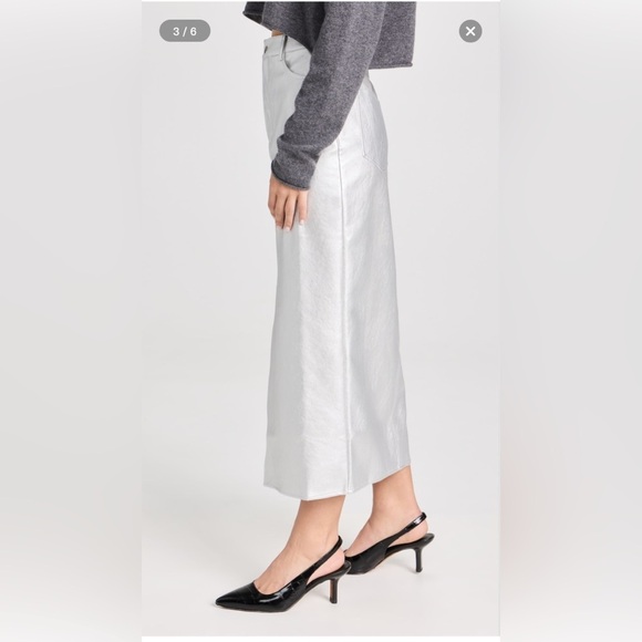 WAYF METALLIC PENCIL SKIRT - M - Picture 3 of 9